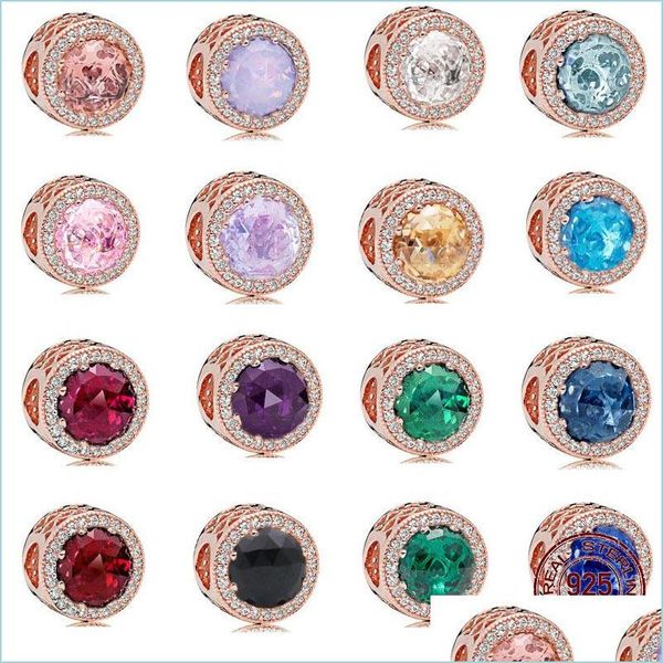 

silver 925 sterling sier rose gold cat eye pendant diy fine beads fit pandora charm bracelet jewelry drop delivery 2021 yummyjewelry dhpcd, Black