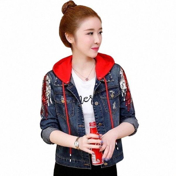 

women's jackets 2021 women's denim vintage casual single breasted detachable hooded coat female jeans basic outerwear r741 m5k7#, Black;brown