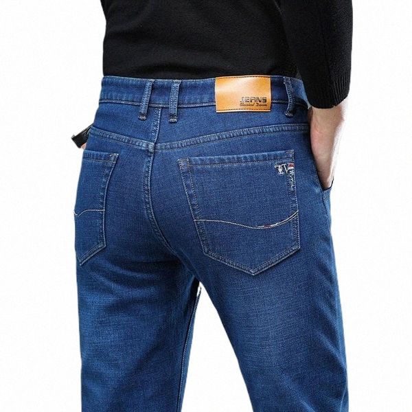 

men's jeans blue black plus velvet thick men's warm high-end brand classic loose denim trousers business casual pants 2021 winter