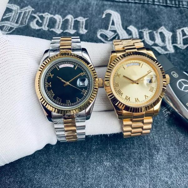 

wristwatches fashion men's watch 41/36mm datejust automatic mechanical movement watches pink dial stainless steel strap sports designer, Slivery;brown