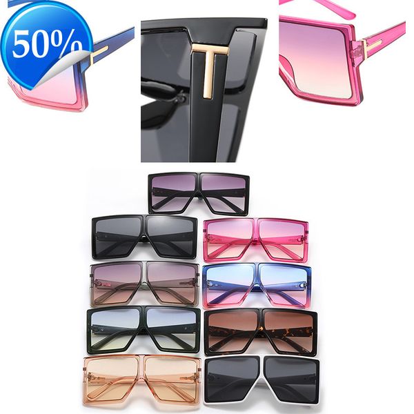 

men's sunglasses designer women's 2021 new t-shaped sunglass fashion all-in-one trend ins bare frame square glass, White;black