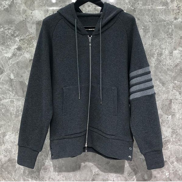 

men's hoodie sweater classic plaid waffle chain cardigan casual loose women's couples tracksuit #s-xxxl, Black