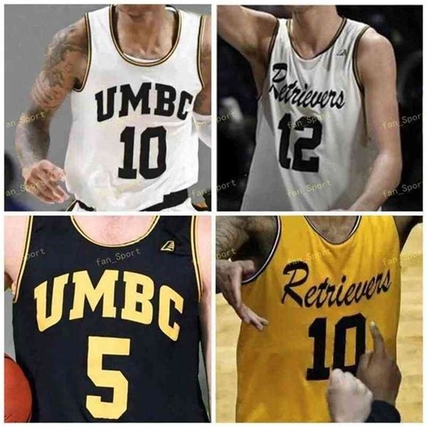 

sj ncaa college umbc retrievers basketball jersey 34 max portmann 35 nolan gerrity 5 sj urdan grant 1 l.j. owens 2 darnell rogers custom, Black
