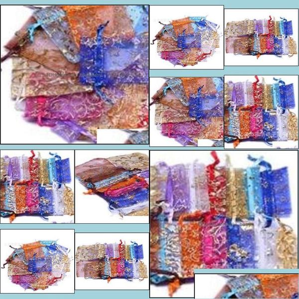 

jewelry pouches bags pouches packaging display patterns luxury organza christmas wedding voile gift bag dstring bdehome oti6c, Pink;blue
