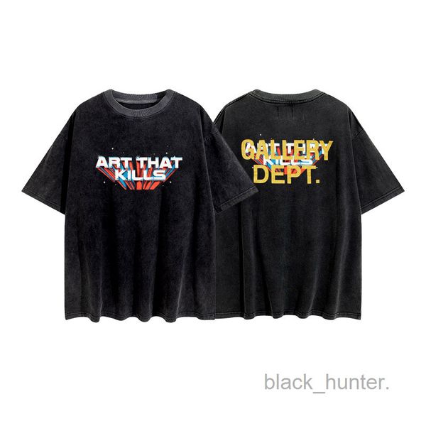 

new mens t-shirts fashion brand gaary dept designer tees washed old atk letter printed casual loose short sleeve t-shirt, White;black