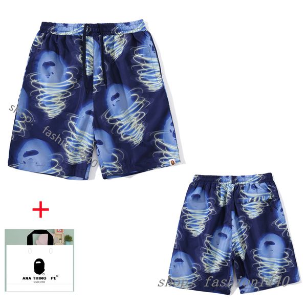 

mens shorts designer shorts women mesh shorts luminous shark print anti pilling reflective resort pool red blue color-block gym swimming ina, Black