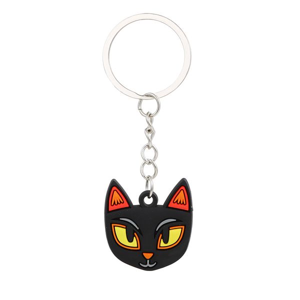 

halloween keychain cute cartoon pumpkin ghost witch pvc silicone key ring fashion jewelry car accessories small gift skull wholesale, Silver