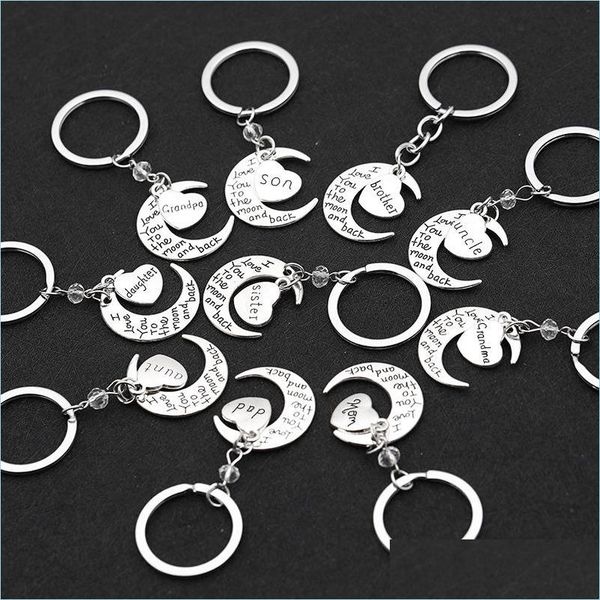 

keychains fashion key holder engraved letter pendant keychains moon keyrings charm jewelry gifts c3 drop delivery 2021 ac dhseller2010 dhwqo, Silver
