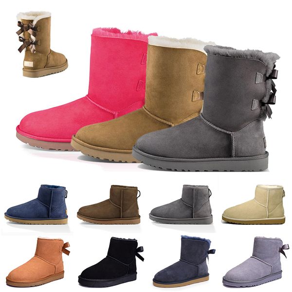 

fashion women designer shoes fur leather boots winter snow ankle boot grey chestnut pink black navy blue luxury girls woman booties platform