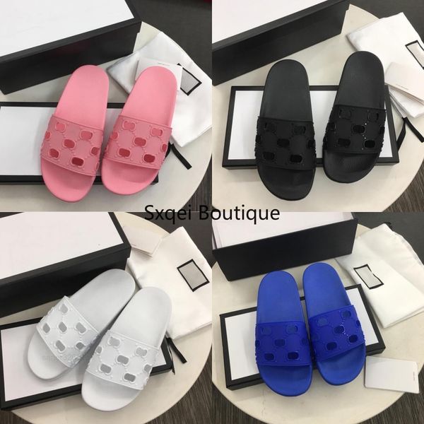 

slippers pool slide thick sandals flip flops designer shoes luxury new summer fashion wide flat slippery for men, Black