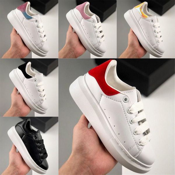 

kids mc fashion designer shoes casual sneakers white black 3m reflective off ace platform trainers size 24-35