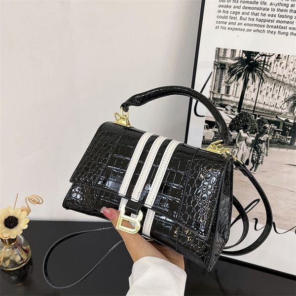

handbag 2023 fashion women's bag leather quality handbag women's hourglass stone pattern texture bag