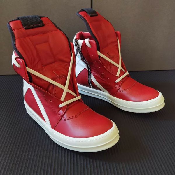 

exclusive high tpu sole genuine leather quality geobasket boots red new season rock street botas, Black