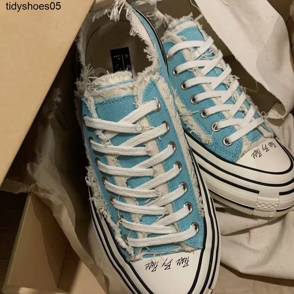 

jianhao's xvessel wu same ocean blue low raised thick soled canvas shoes vulcanized for men and women beggars 9l4g, Black