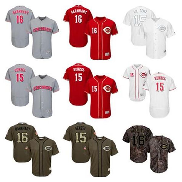 

custom cincinnati men womens youth redss 15 nick senzel 16 tucker barnhart red white grey authentic weekend 2020 home jersey291j, Black