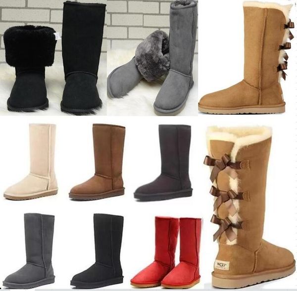 

uggly new classic design u wgg aus women's snow boots 58155825 high-length and short warm boot us3-12, Black;white