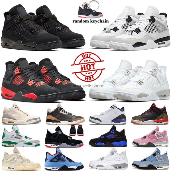 

basketball shoes woman mens sneakers 4s university blue white sail black cat racer blue charity game katrina men women trainers size 36-47