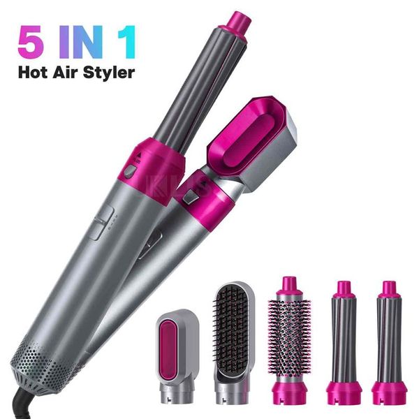 

professional 5 in 1 hair dryer brush multifunctional hair straightening electric perm comb styling tool 3 speed temperature contro238v