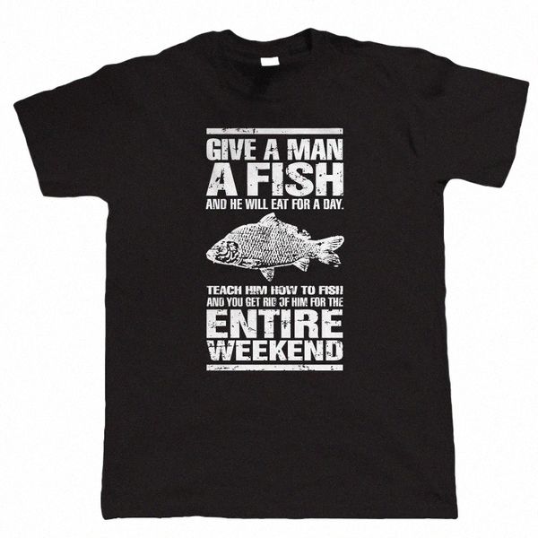 

men's t-shirts 2021 give a man fish funny carp t shirt - angling gift for dad grandad him tee o8jh#, White;black