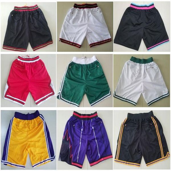 

college basketball wear mens shorts with pockets style zipper pocket breathable sports casual loose ball pants stitched219m, Black