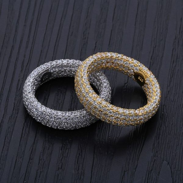 

euramerican hip hop personality 925 silver microinlaid zircon ring & box for men