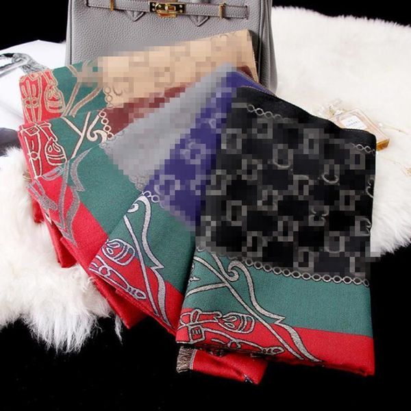 

designer silk scarves brand fashion man womens luxury 4 seasons shawl scarf brand size about 180 x 70cm, Blue;gray