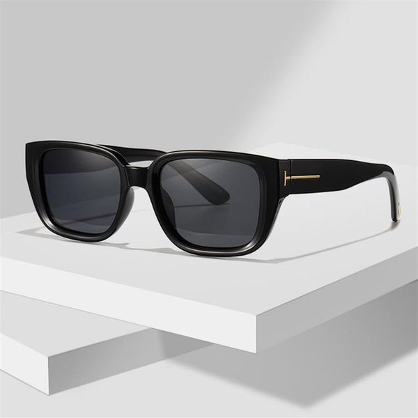 

2020 tom female rectangle transparent frame brand designer retro sunglasses square brown uv400280d, Silver