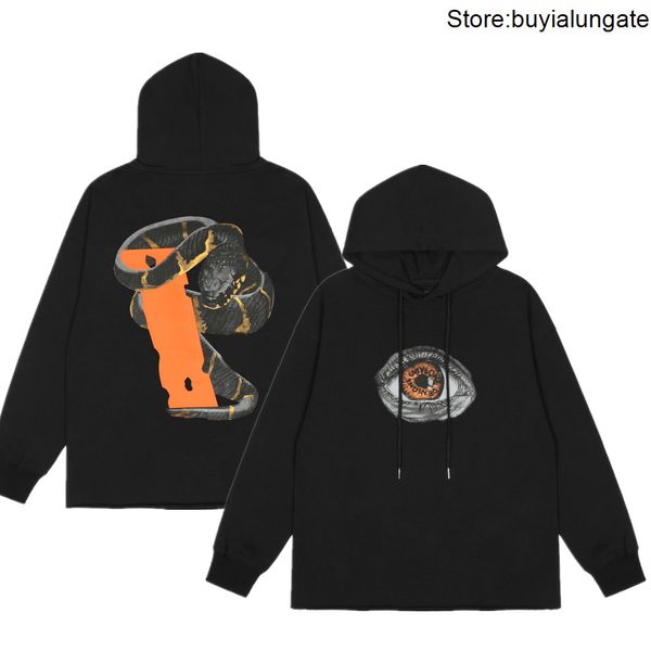 

2022 mens designer hoodie fashion men women designer hoodies blue orange purple streetwear hooded sweatshirt for male size s-xl, Black