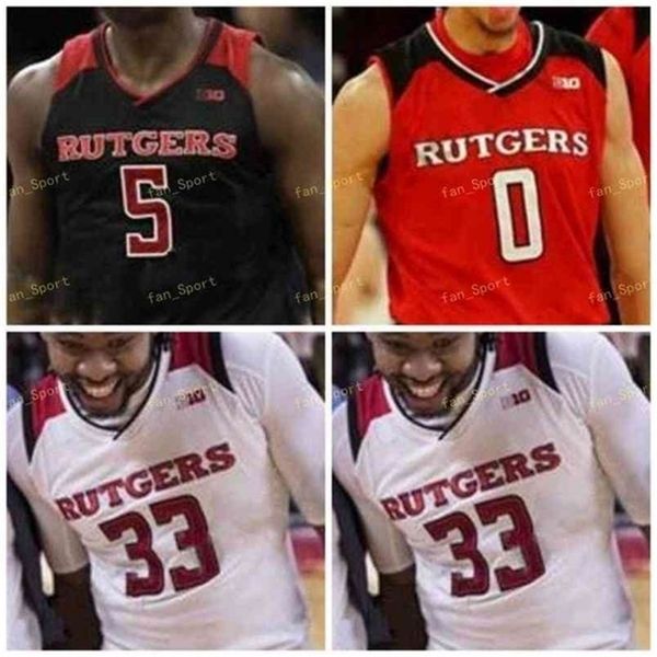 

sj ncaa college rutgers scarlet knights basketball jersey 35 issa thiam 42 jacob young 55 luke nathan custom stitched, Black