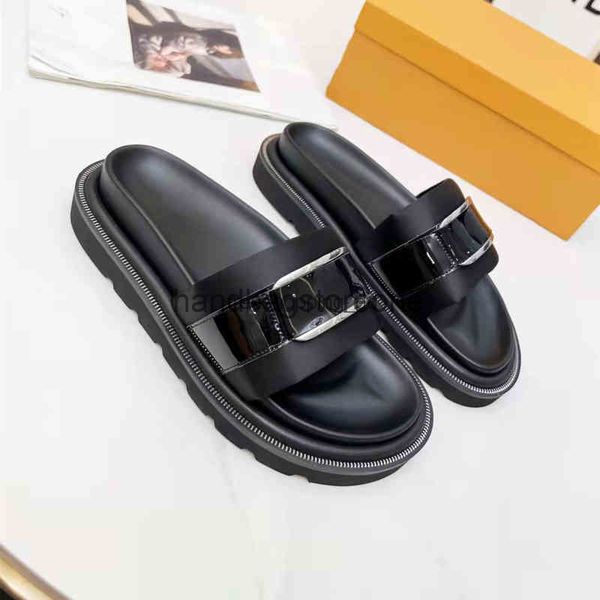 

28% off 2022 sandals for women summer genuine leather platform beach slippers mixed colors slides non-slip flip flops designer shoes, Black