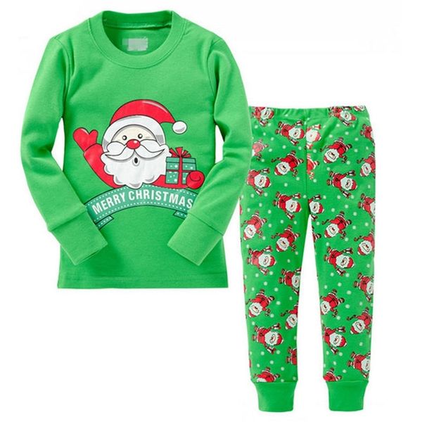

pajamas saileroad children christmas santa claus with hello pyjamas set kids boys nightwear cotton long sleeve sleepwear suit 220922, Blue;red