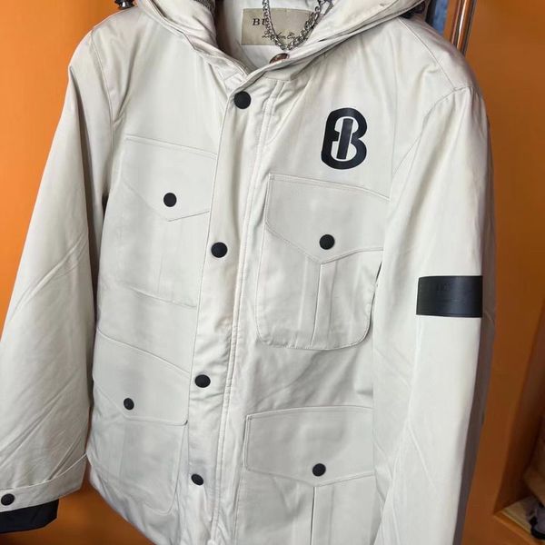 

bbr down jacket designer winter mens business jackets casual windproof and rainproof warm coat multi-pocket design hoodie, Black