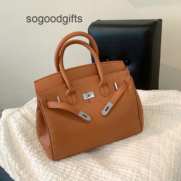 

designer bags luxury genuine leather herme women's handbags simple large capacity leisure lychee pattern handbag soft leather bride&#03