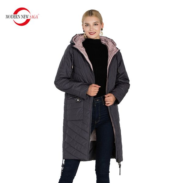 

women s plus size outerwear coats modern saga quilted long jacket autumn cotton padded parka overcoat ladies 220922, Black