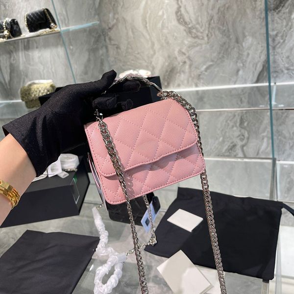 

french women enamel classic flip crossbody bag metal handle mini luxury diamond plaid leather quilted shoulder cosmetic bag vintage wallet b