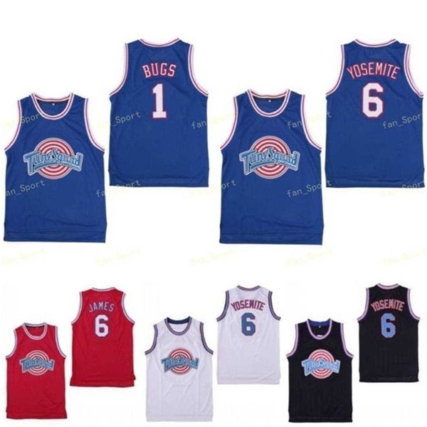 

sj men's movie jersey 23 michael 1 bugs bunny taz 1 3 tweety space jam tune squad 22 bill murray 10 lola 2 d.duck basketball jerseys, Black