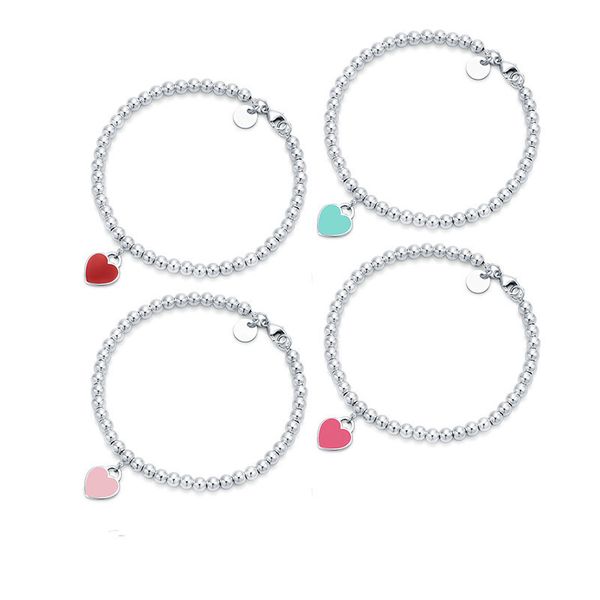 

t designer love hand link luxury brand 4mm ball chain senior fashion bracelet party wedding accessories couple gifts, Black