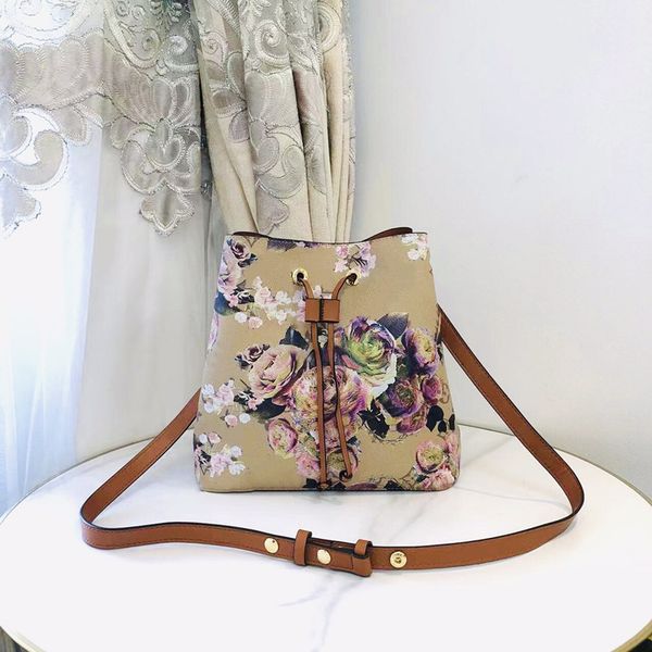 

luxurys designers neonoe bucket shoulder bags flower handbags genuine leather purses women tote brand letter drawstring crossbody bag