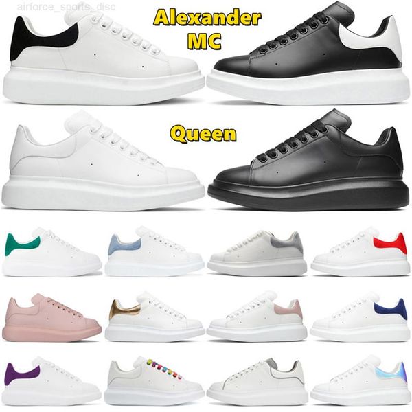 designer mc queens alexander casual shoes men women platform sneakers luxury suede leather mens tainers outdoor chaussures2685, Black