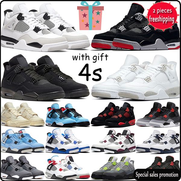 

shoe 4 retro basketball shoes military black cat 4s men women stage haze sail university blue infrared red thunder white oreo royalty bred