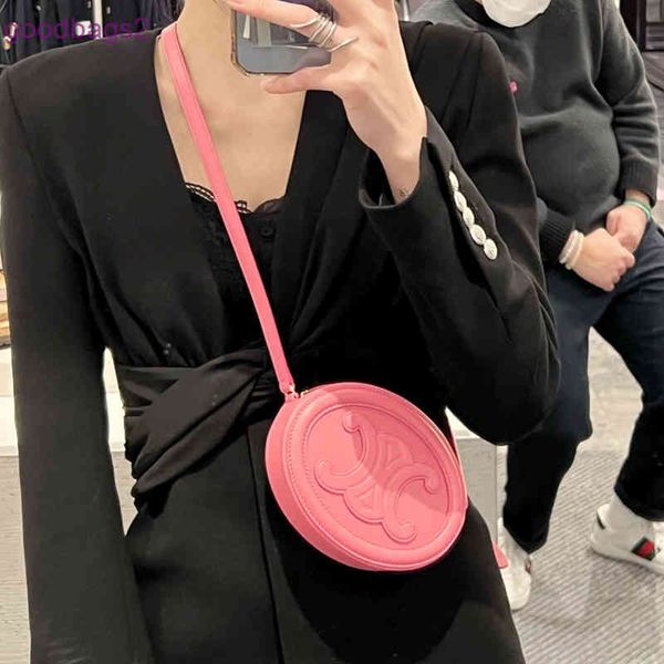 

bagss celins pink bag female triumphal arch moon cake mini pig nose bags leather one shoulder messenger round ajm2