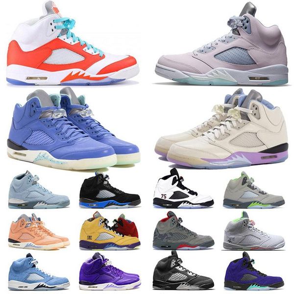 

5 5s basketball shoes sandals bluebird what the anthracite alternate grape oregon blue suede ai, Black