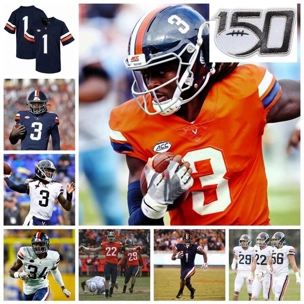

virginia cavaliers college football jerseys mens bryce hall jersey lindell stone ellis olamide zaccheaus terrell chatman custom stitche337q, Black