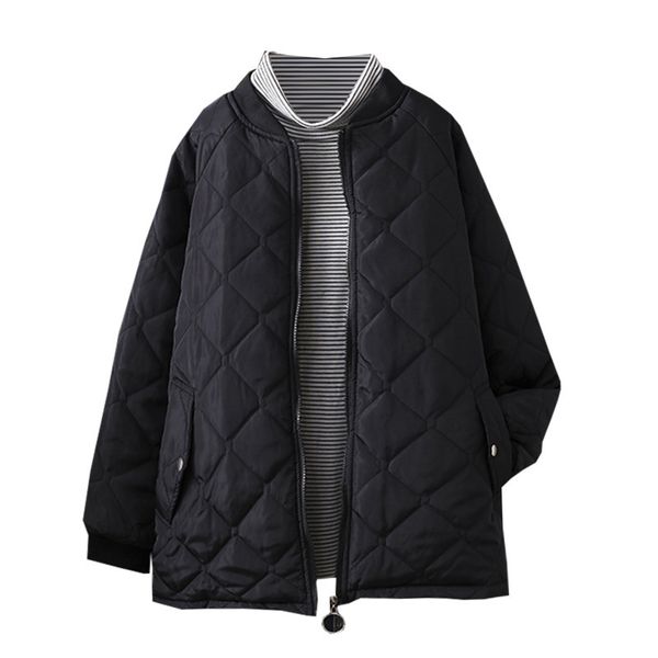 

women s plus size outerwear coats black autumn winter parka for woman solid full sleeve zipper and jackets down jacket 220922