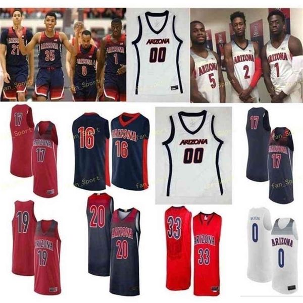 

sj ncaa college arizona wildcats basketball jersey 22 zeke nnaji 23 alex barcello 24 iguodala 3 dylan smith 35 christian koloko custom stitc, Black