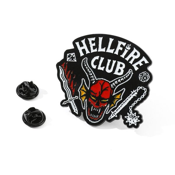 

stranger things4 stranger things brooch hellfire pin badge gift, Gray