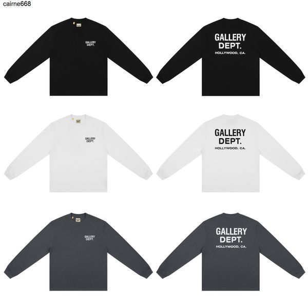 

men's hoodies sweatshirts autumn and winter new high street beauty trend gary dept los angeles printed couple long sleeve bottomed shir, Black