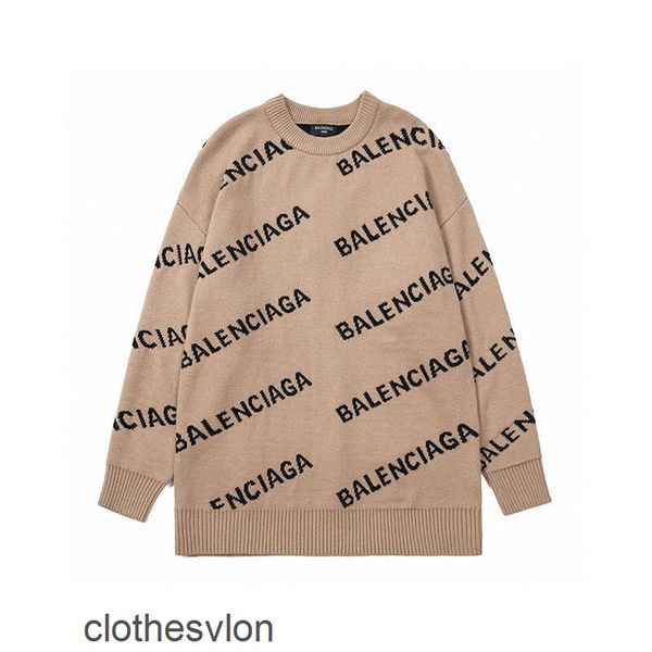 

round sweater knitted casual sweaters designer autumn balenciga men's winter neck letter jacquard fashion loose wear brand paris q9tj, White;black