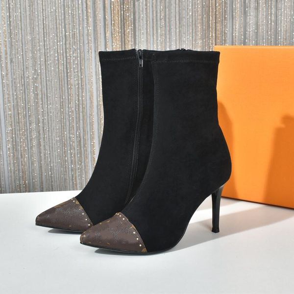 

classic martin boots designer coarse heel women shoes 100% leather flamingos love arrow medal desert boot lace up lady thick high heels larg, Black