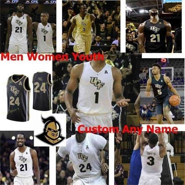 

sj ncaa college ucf knights basketball jersey 14 ibrahim famouke doumbia 15 aubrey dawkins 2 dre milon matt milon custom stitched, Black
